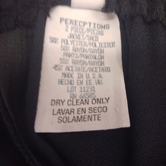 Size 14 2pc Pants/Suit Set Black & White by Perceptions by Irene B - Picture 13 of 13